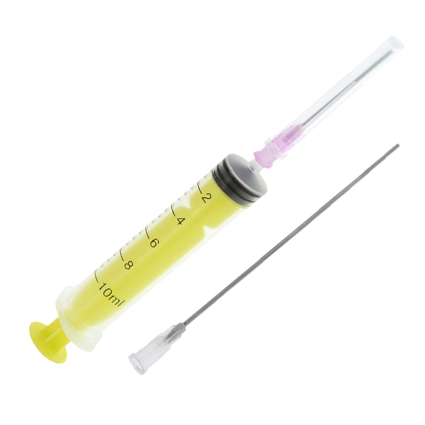1 x Yellow 10ml syringe with needles